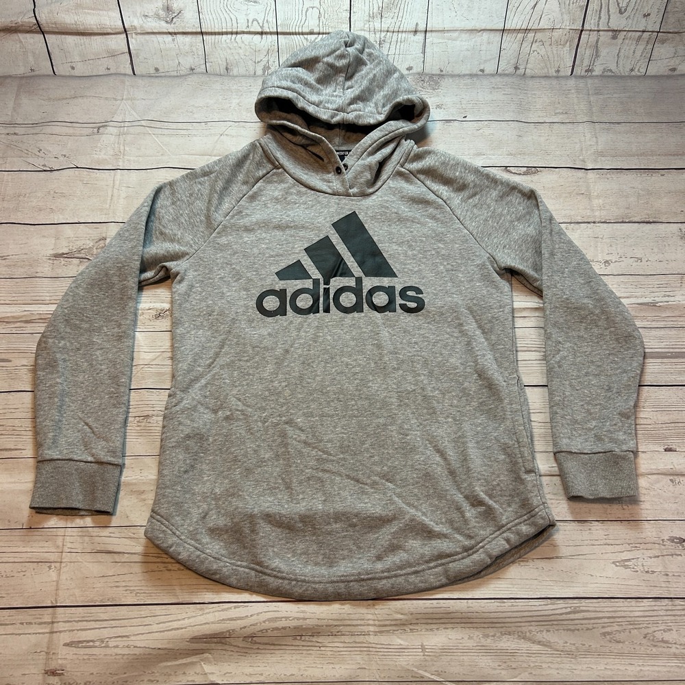 Adidas‎ Grey Fleece Hoodie Sweatshirt with Side Pocket Women's Size Medium
